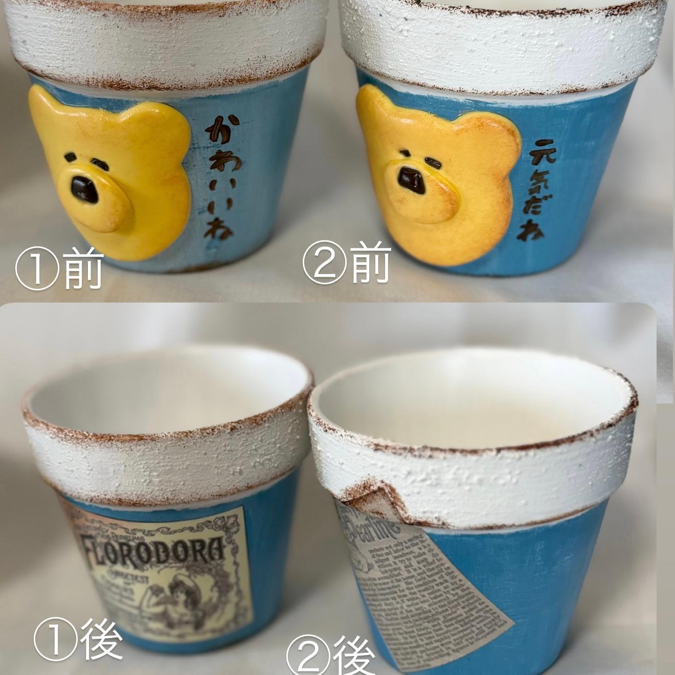 【ほめくま鉢】リメイク鉢 2.5号 鉢カバー 底穴あり | 3枚目