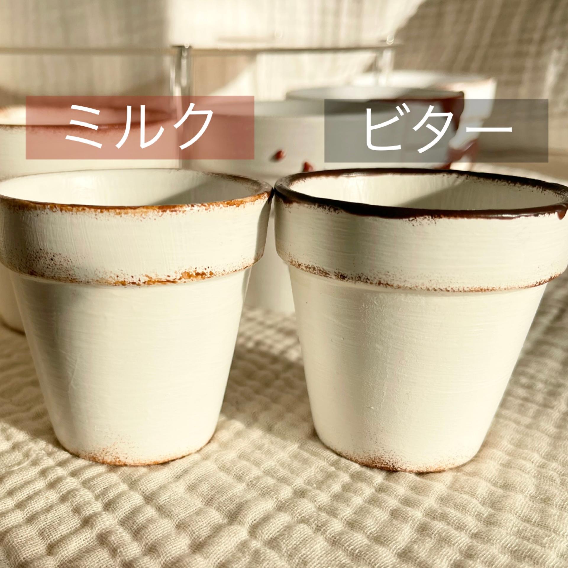 リメイク鉢 ホワイトなチョコとろハート 推し鉢 2号 植木鉢/プランター/鉢カバー リメ鉢 | 4枚目